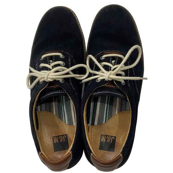 J&M Other - J&M Johnston & Murphy Suede and Leather Navy Oxfords Sz 9M